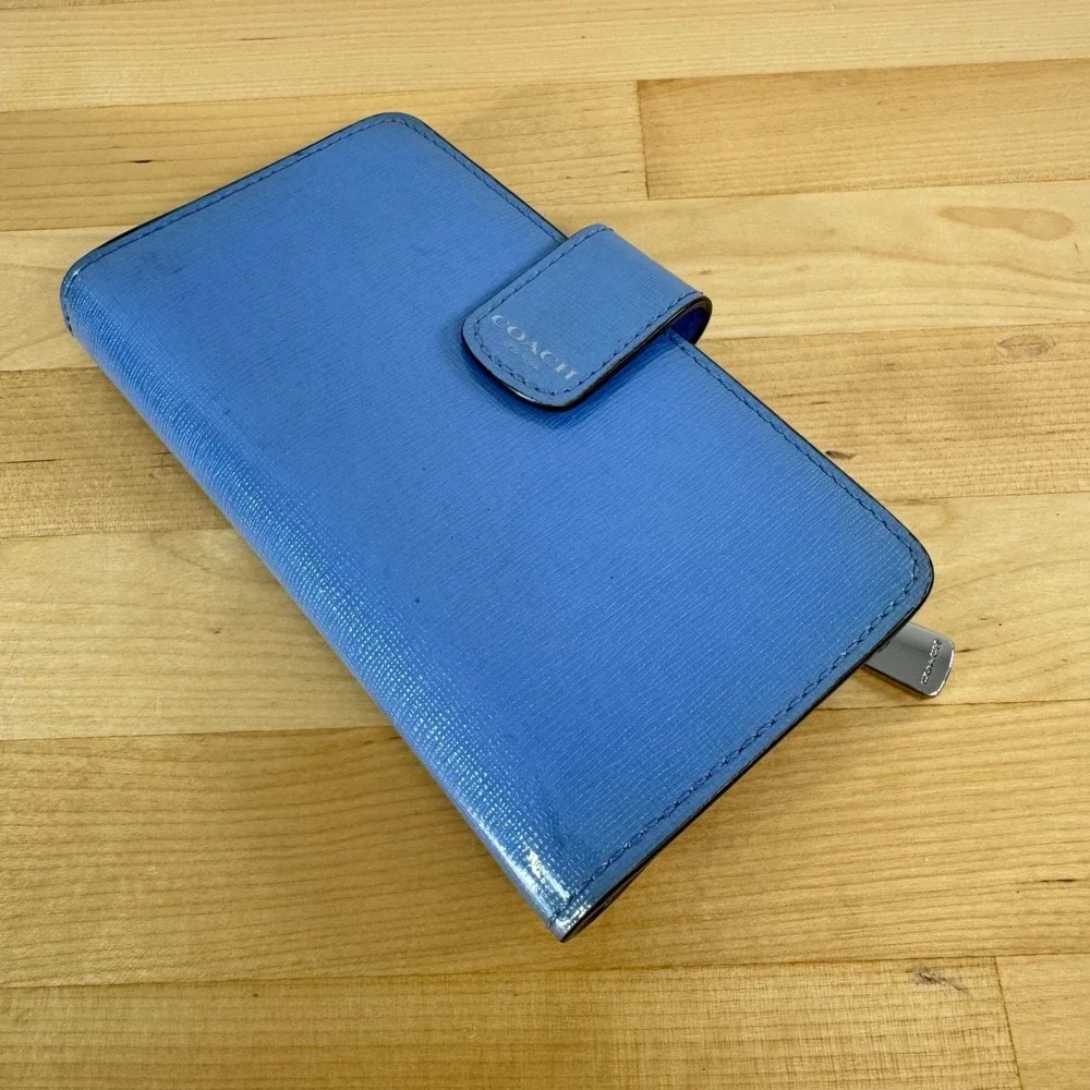Coach Blue Oxford Saffiano Leather Phone Wallet *SEE PHOTOS